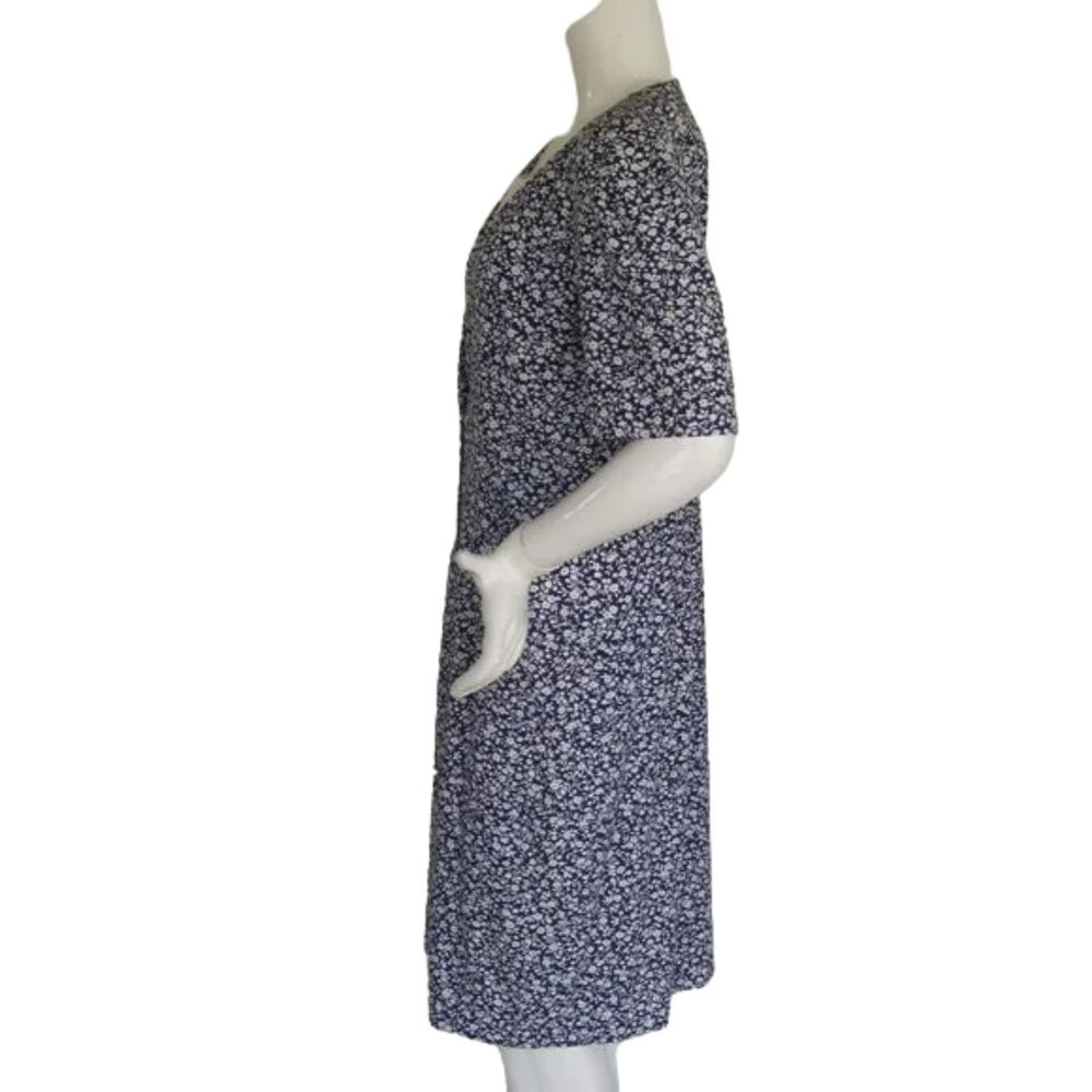 MS. BASIA Dress, VINTAGE 10, Blue Floral, Golden buttons, Short sleeve, Insert - Picture 8 of 14